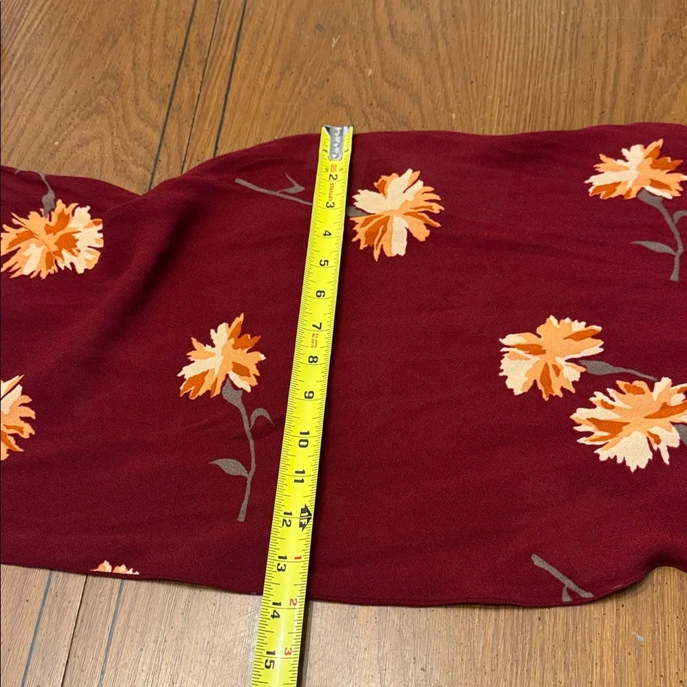 Reformation Santiago Floral Boho Dress Auburn Drape Neck Dramatic Slit Size XS - Picture 7 of 15